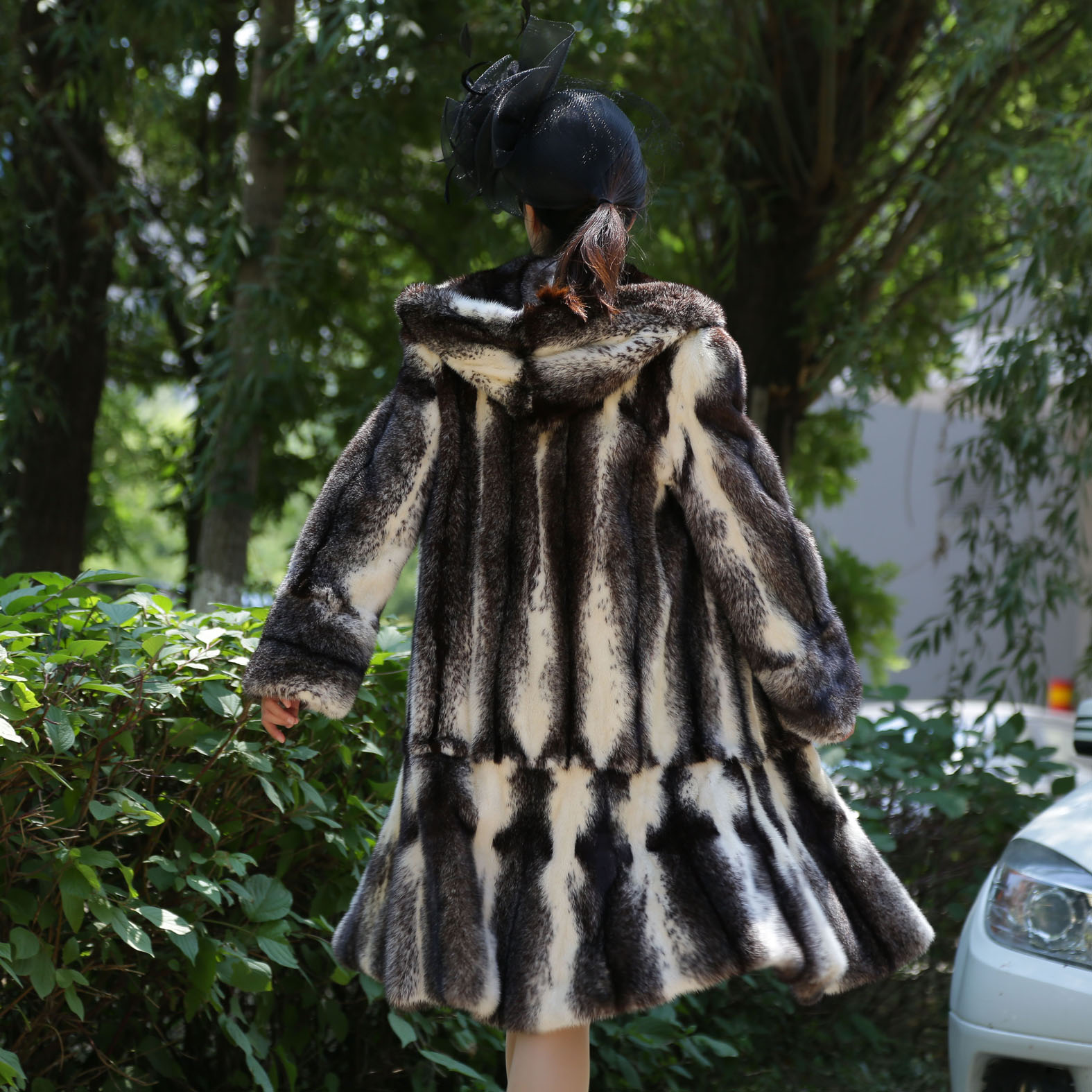 进口皇冠级天鹅绒年轻皮草女外套