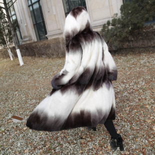 水貂皮草女 整貂貂毛大衣女段染加大码 新款 进口貂毛大衣女加长款