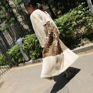 进口整皮撞色AB版德国豹猫整貂整皮大衣外套女士整皮外套清仓特价