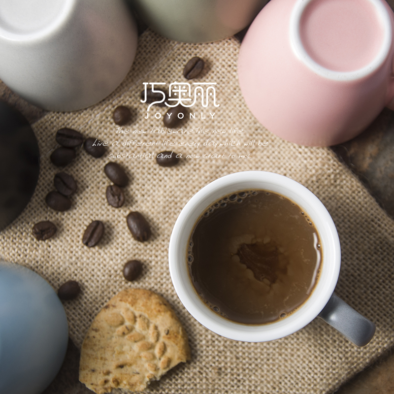 意式浓缩咖啡杯100ml6只装陶瓷可爱红茶杯简约茶水小杯多色可选