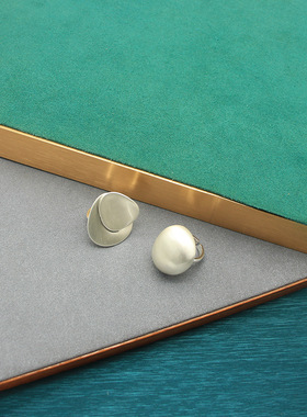 欧美Ins爆款金属拉丝银戒指素圈戒指开口可调节小灯泡指环高级感