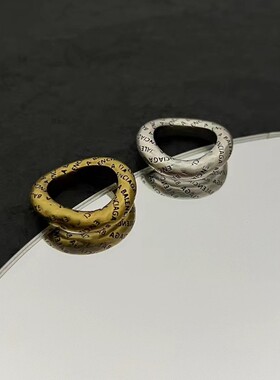 新款潮复古做旧不规则戒指 男女情侣戒轻奢时尚个性指环潮