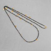 度假系列黑玛瑙金片项链董洁同款 百搭民族风叠戴串珠锁骨链