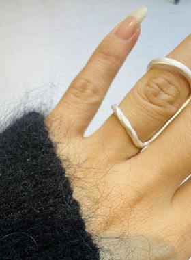 【K社制造】螺纹长线条戒指可调节极简轻奢暗黑风线条男女饰品