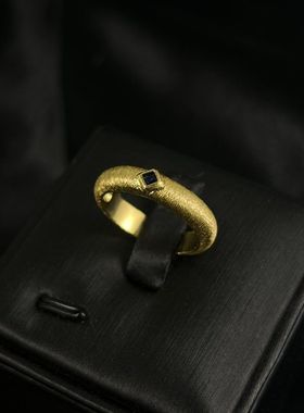【K社制造】意大利拉丝手工工艺戒指 简约单品 铜镀18k金开口