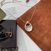 韩国小众马鞍包项链简约不规则吊坠长款 about nice同款 毛衣锁骨链