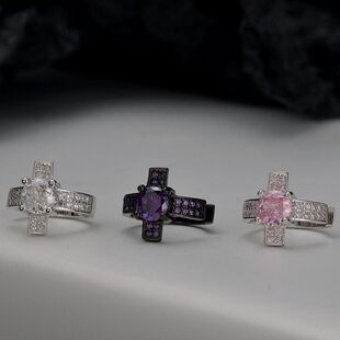 【K社制造】简约S925纯银十字架耳夹女无耳洞超闪满钻耳夹耳环