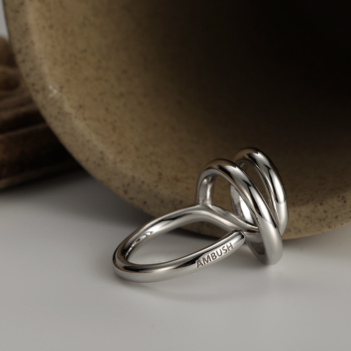 abs ambush圈圈花朵戒指 纯银925线圈银饰工艺 时尚个性指环尾戒