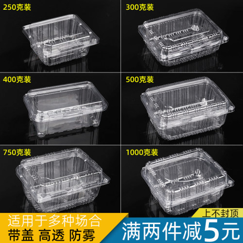 长方形塑料带盖一次性水果包装盒