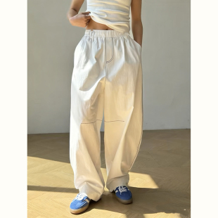 松紧腰明线显瘦女士弯刀裤 」韩系 「明线梨形报恩裤 021220