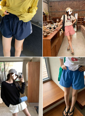简约纯色显瘦女士休闲短裤