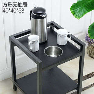 吉斯凡麻将机茶几棋牌室茶楼专用茶水架钢木实木茶几麻将桌旁小茶