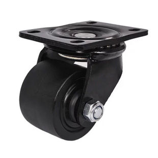 低重心重载型黑尼龙万向轮3寸耐磨承重轮脚轮滑轮双轴承轱辘3寸定