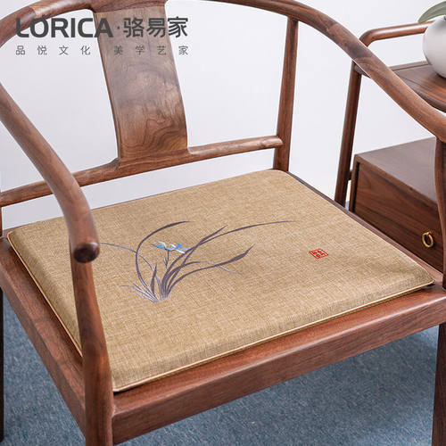骆易家（Lorica）禅意刺绣坐垫中式椅垫红木沙发垫餐桌椅垫太师椅