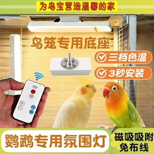 8玖-鸟笼宠物笼氛围灯鹦鹉笼小夜灯三色温调遥控充电造景玄凤