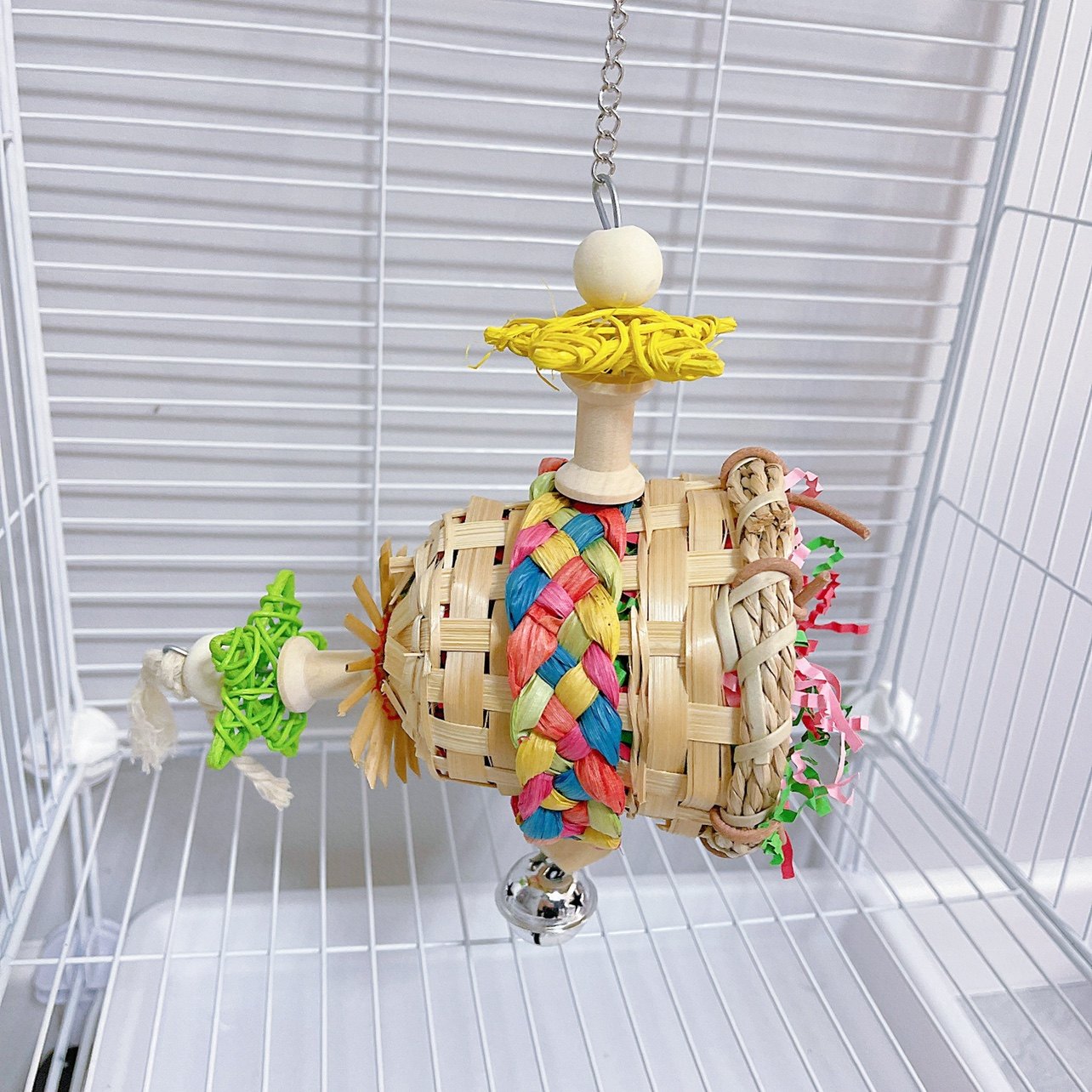 8玖-鹦鹉撕扯啃咬拉菲纸喇叭藤玩具悬挂磨嘴鸟笼挂件装饰鹦鹉发泄,宠物/宠物食品及用品,鸟玩具,淘宝优惠券,粉丝福利购,淘宝优惠卷