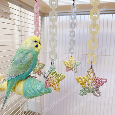 8玖-小型鹦鹉玩具磨牙木质藤球虎皮玄凤鹦鹉鸟用品笼装饰啃咬玩耍