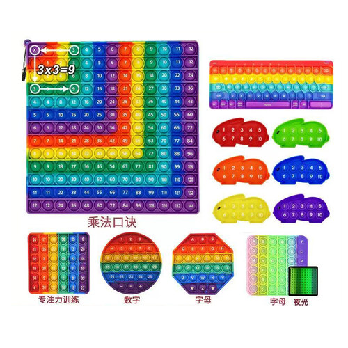 Silicone alphanumeric clicker fidget toy按键解压硅胶玩具