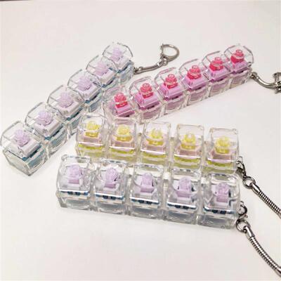 Transparent keys pendant keyboard fidget toy clicker pendant