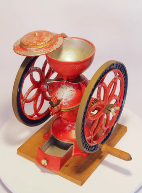 1920 美国古董Progresso手动老式磨豆机咖啡研磨机双轮怀旧老物件