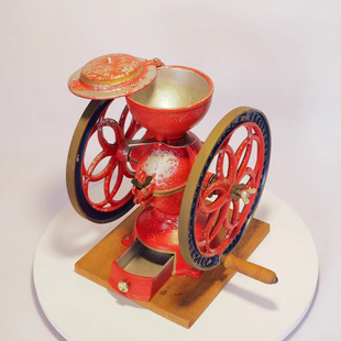 1920 美国古董Progresso手动老式磨豆机咖啡研磨机双轮怀旧老物件