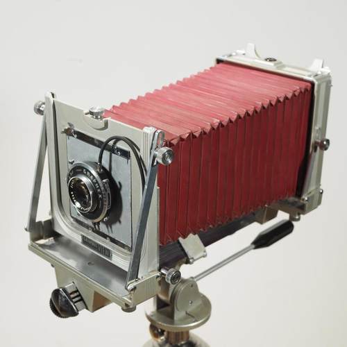 西洋古董美国格莱菲GRAFLEX新闻外拍机红皮腔相机三脚架快门工作