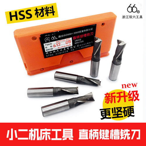 双六66直柄键槽铣刀两刃高速钢