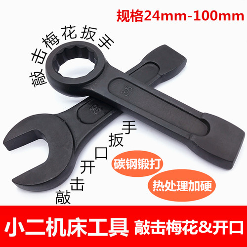 加硬重型敲击开口扳手梅花
