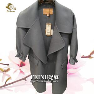 妃奴旗舰店：2016新款妃奴正品女式双面羊毛呢大衣L16D6132