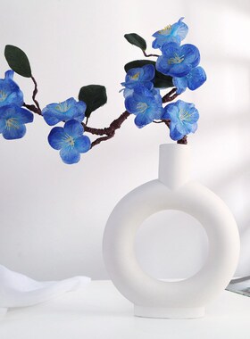 ins白色空心花瓶摆件干花花插客厅家居装饰陶瓷花器