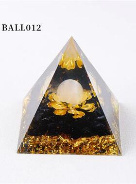 天然水晶碎石Orgone金字塔摆件 水晶能量塔工艺品