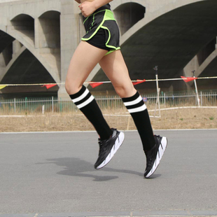 马拉松跑步袜女压缩袜运动压力骑行男健身高筒户外登山长筒小腿袜