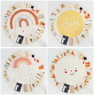 抓周道具租赁周岁用品出租ins风原木质森系一周岁生日布置套装