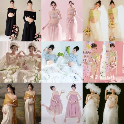孕妇拍照摄影写真主题服装影楼大肚照孕妇装礼服家居服出租赁租金