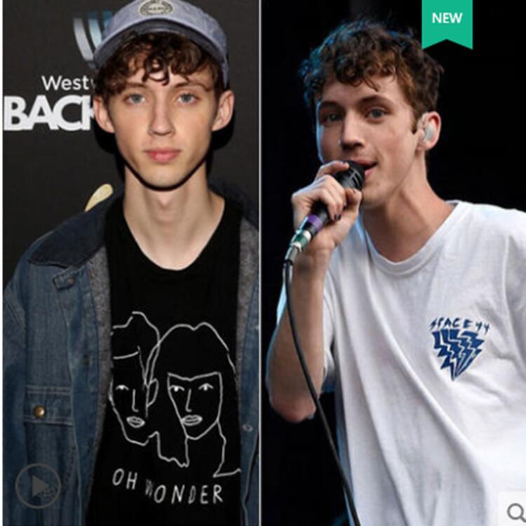 troye sivan同款短袖T恤男女情侣款 特洛伊希文戳爷衣服半袖T恤