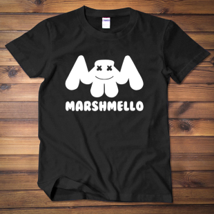棉花糖Marshmello百大电音DJ时尚男女短袖T恤青春时尚半袖衣服