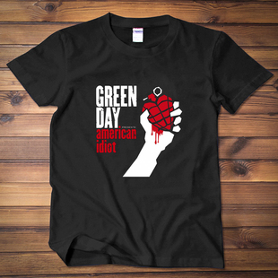 衫 绿日乐队组合GreenDay t恤男女半袖 短袖 棉 摇滚音乐周边衣服大码