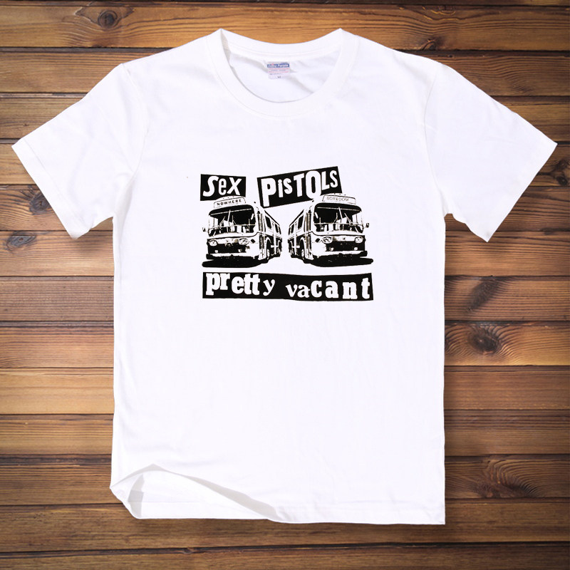 性手枪 sex pistols 短袖T恤宽松纯棉 pretty vacant 周边圆领