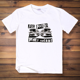 性手枪 sex pistols 短袖T恤宽松纯棉 pretty vacant 周边圆领