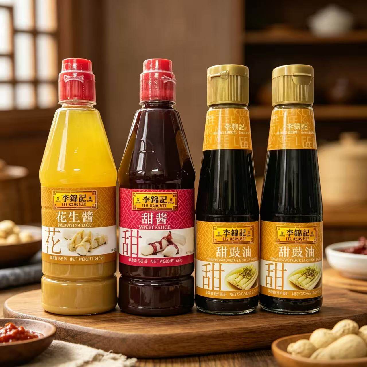 香港版李锦记花生酱455g甜酱550g甜豉油207mlX2）肠粉蘸酱