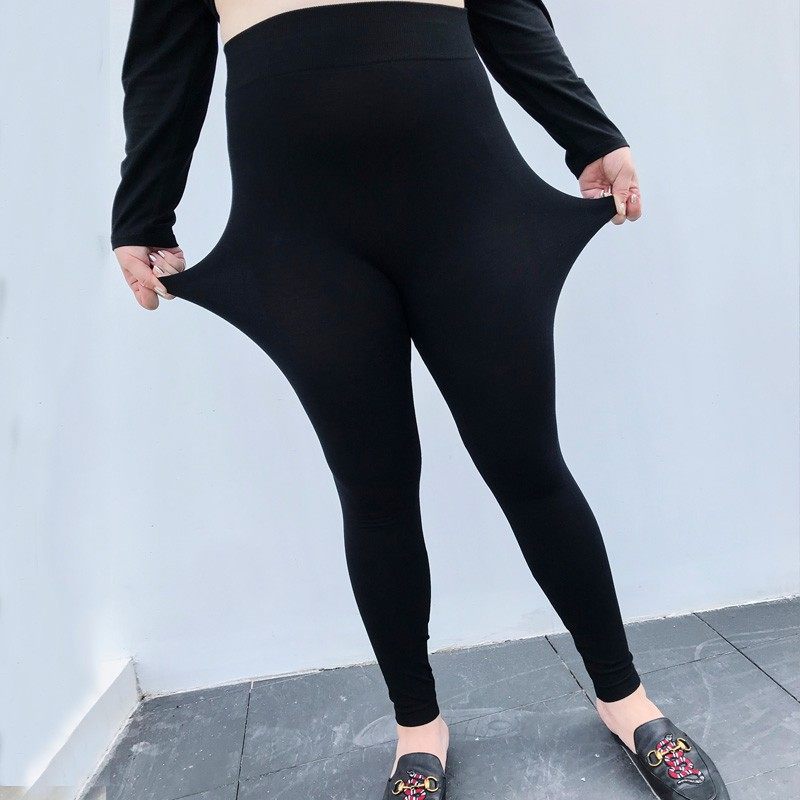 外穿打底裤女加肥加大码黑色百搭高腰踩脚裤莫代尔紧身显瘦九分裤