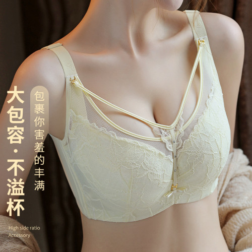 抹胸大码内衣女超薄文胸软钢圈全罩杯大胸显小胖mm收副乳200斤