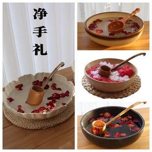 迎接仪式感净手礼洗手礼盆木盆美容院观赏开学典礼新生沐舀手水勺