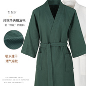 女睡袍夏季 男晨袍睡衣情侣浴衣 睡裙新款 酒店浴袍纯棉吸水春季 长袖