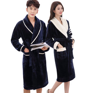 睡袍男浴袍加厚加绒冬情侣秋长款冬季可爱性感秋冬胖珊瑚绒睡衣女