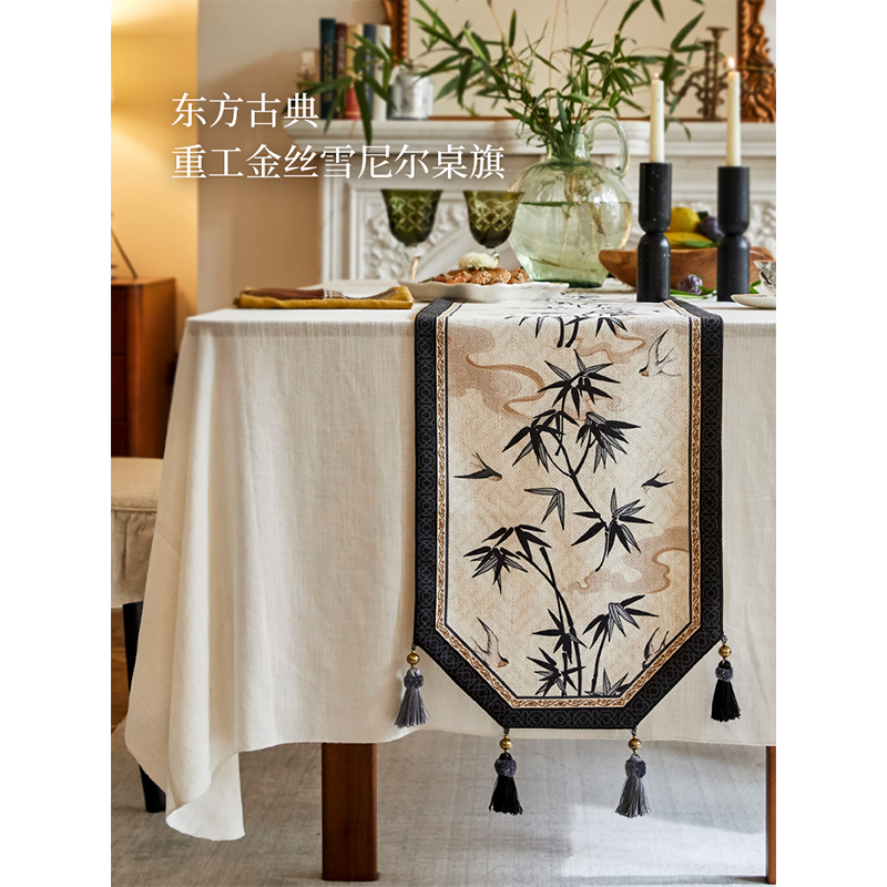 蜡笔派法式复古桌旗氛围轻奢高端