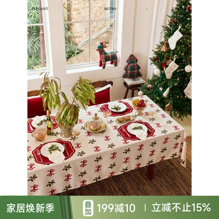 孤品3折 蜡笔派轻奢耶诞物语桌布高级氛围感长方形盖布茶几布