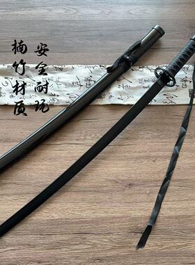 黑化袖白雪木制不开刃斩魄刀朽木露琪亚cos尸魂界黑色刀动漫木刀