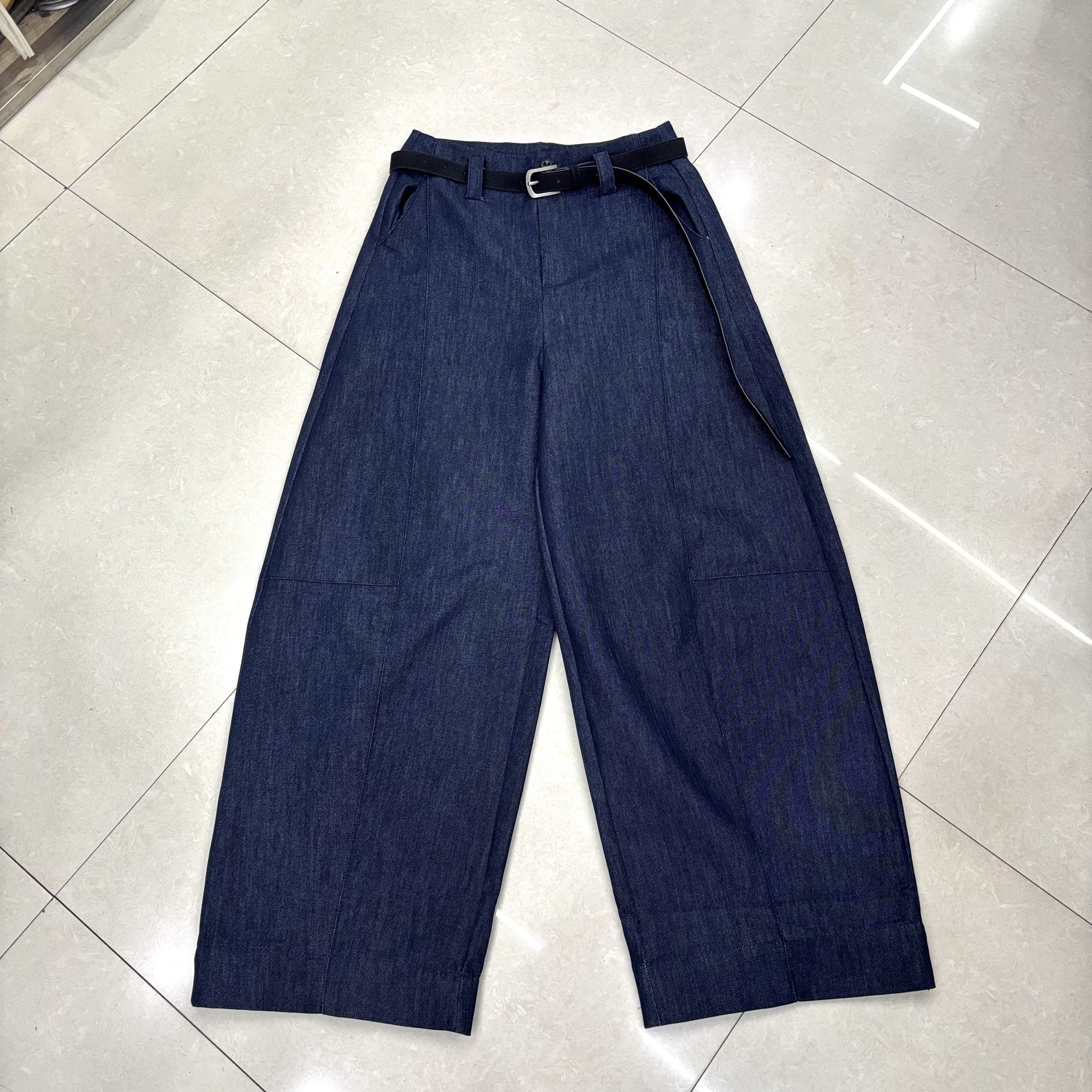 60棉40聚酯直筒裤阔腿休闲裤女33bk496