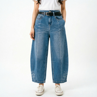 百搭显瘦牛仔裤 2026春季 新款 时尚 潮5198 女阔腿裤